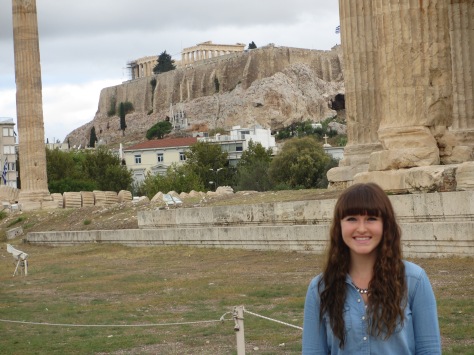 Ignore my face and Zeus' temple in the foreground. I'm talking about that mountain looking thing with the Acropolis on top. 